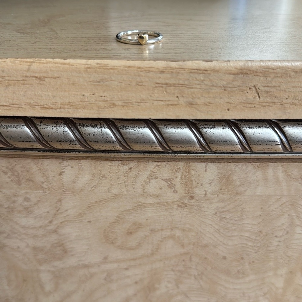 Pandora puzzle heart ring. Silver and gold.